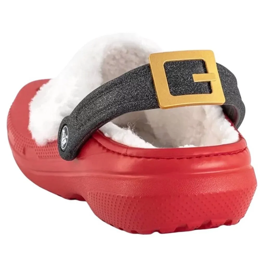 Crocs Classic Lined Santa Clogs Red Toddler Size 9 Kids Christmas Shoes